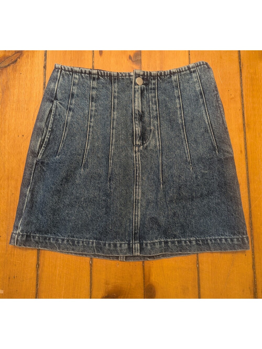 NWT SEVENTY & MOCHI DENIM A-LINE MINI SKIRT| SIZE 27 or S | DARK WASH